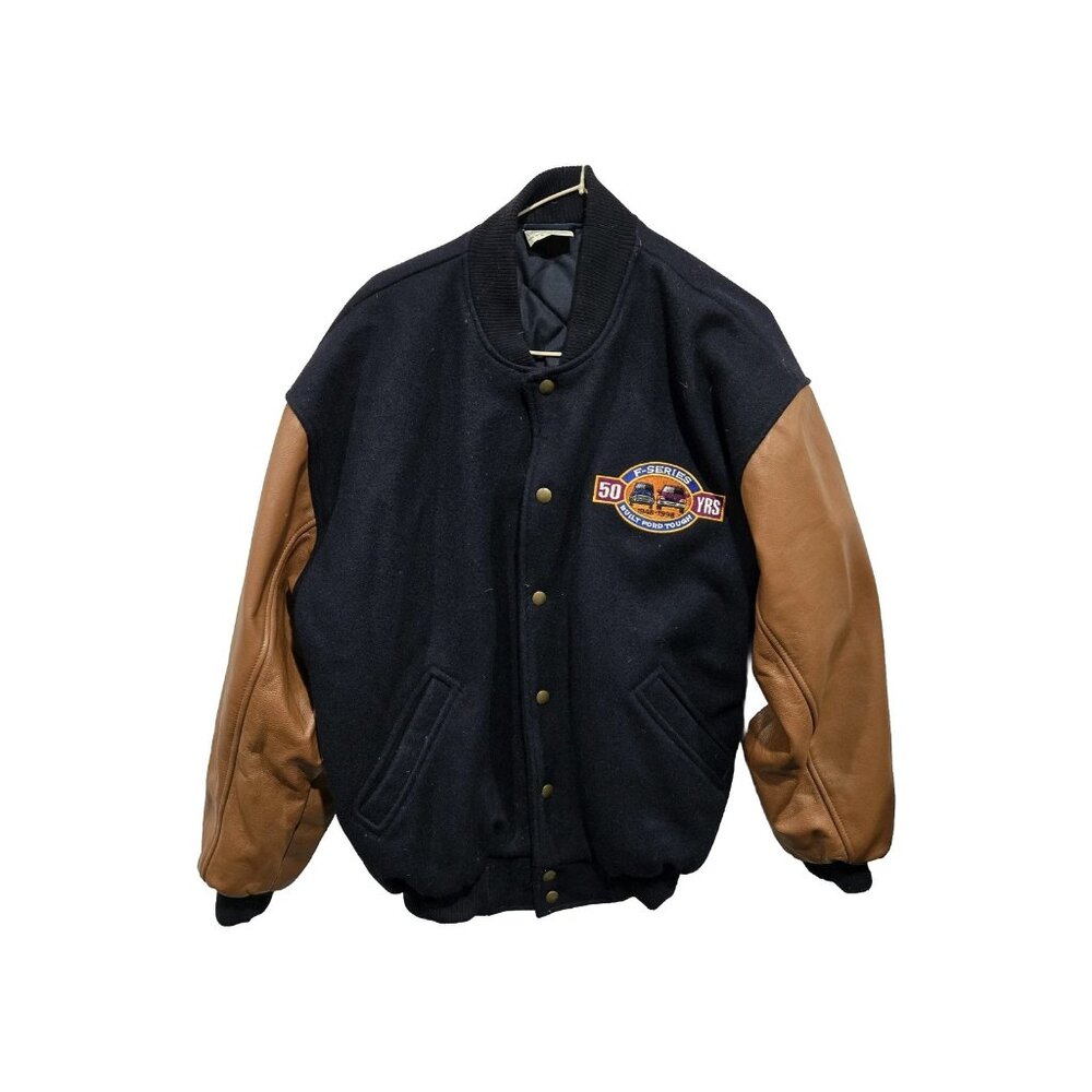 Vintage FORD F-Series 50 Years Jacket 1948 1998 Wool Leather Sleeves Canada S